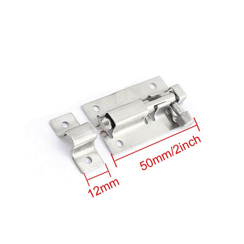 LDEXIN 10Pcs 50mm/2" Stainless Steel Security Interior Exterior Door Window Latch Sliding Lock Barrel Slide Bolt Gate Lock Hasp - Image 3